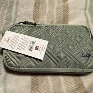 Lug Quilted Green Wristlet